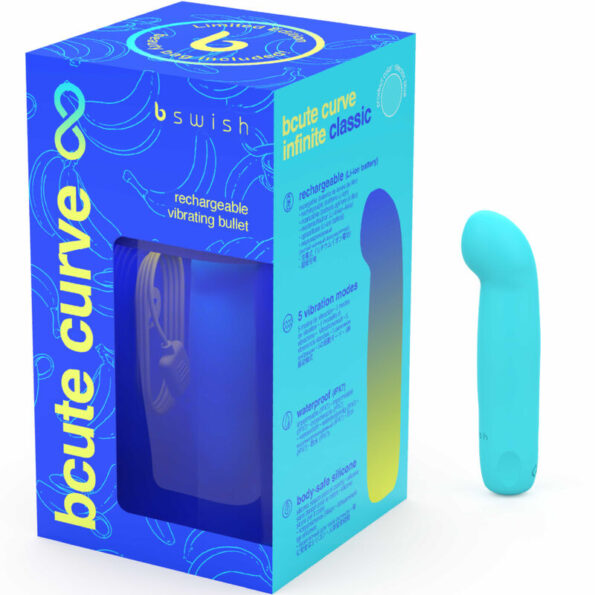 B SWISH - VIBRATEUR RECHARGEABLE EN SILICONE BLEU BCUTE CURVE INFINITE CLASSIC ÉDITION LIMITÉE-B SWISH-sextoys-lingerie-bdsm-hygiène-sexshop