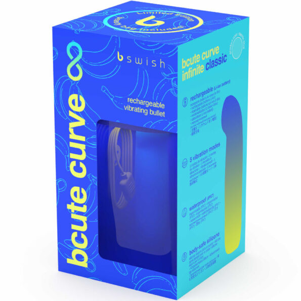 B SWISH - VIBRATEUR RECHARGEABLE EN SILICONE BLEU BCUTE CURVE INFINITE CLASSIC ÉDITION LIMITÉE-B SWISH-sextoys-lingerie-bdsm-hygiène-sexshop