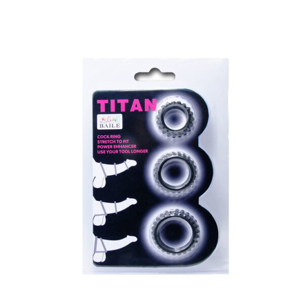 BAILE - TITAN SET 3 PCS COCK RING NOIR 2.8 + 2.4 + 1.9 CM-BAILE FOR HIM-sextoys-lingerie-bdsm-hygiène-sexshop