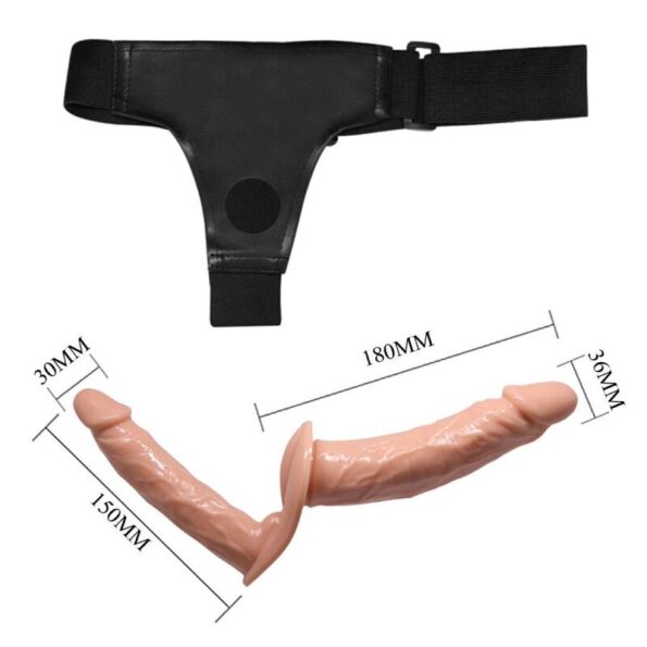 BAILE - ULTRA PASSIONNÉ DOUBLE GODES AVEC HARNAIS-BAILE HARNESS COLLECTION-sextoys-lingerie-bdsm-hygiène-sexshop