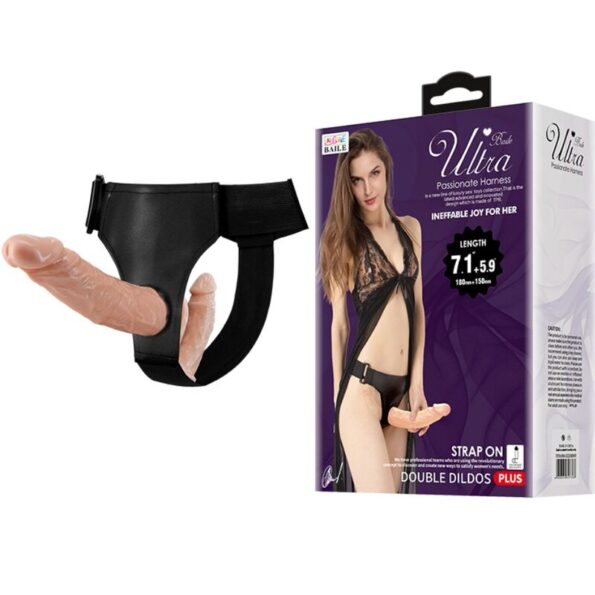 BAILE - ULTRA PASSIONNÉ DOUBLE GODES AVEC HARNAIS-BAILE HARNESS COLLECTION-sextoys-lingerie-bdsm-hygiène-sexshop