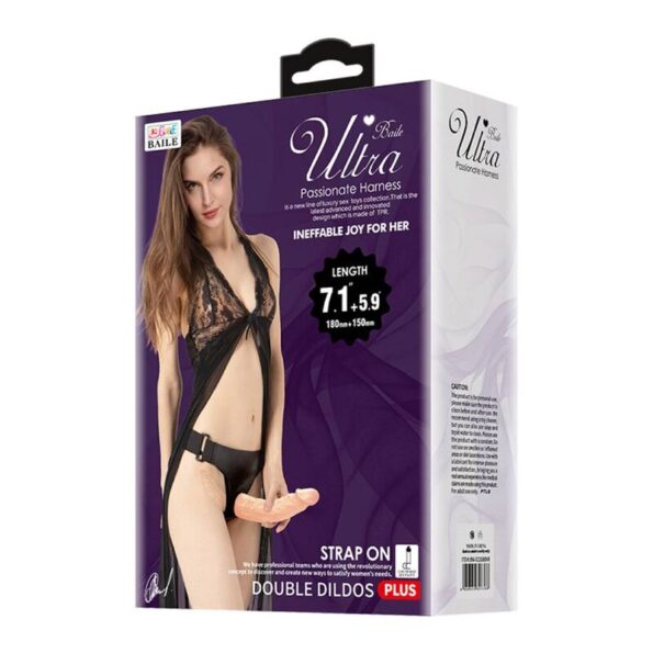 BAILE - ULTRA PASSIONNÉ DOUBLE GODES AVEC HARNAIS-BAILE HARNESS COLLECTION-sextoys-lingerie-bdsm-hygiène-sexshop