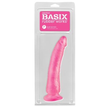 BASIX - JELLY PÉNIS SLIM 19 CM ROSE-BASIX-sextoys-lingerie-bdsm-hygiène-sexshop