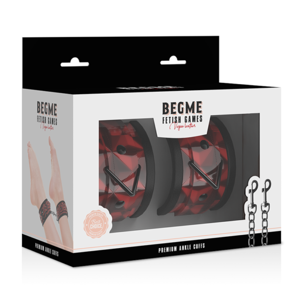 BEGME - CHEVILLES PREMIUM ÉDITION ROUGE AVEC DOUBLURE EN NÉOPRÈNE-BEGME RED EDITION-sextoys-lingerie-bdsm-hygiène-sexshop