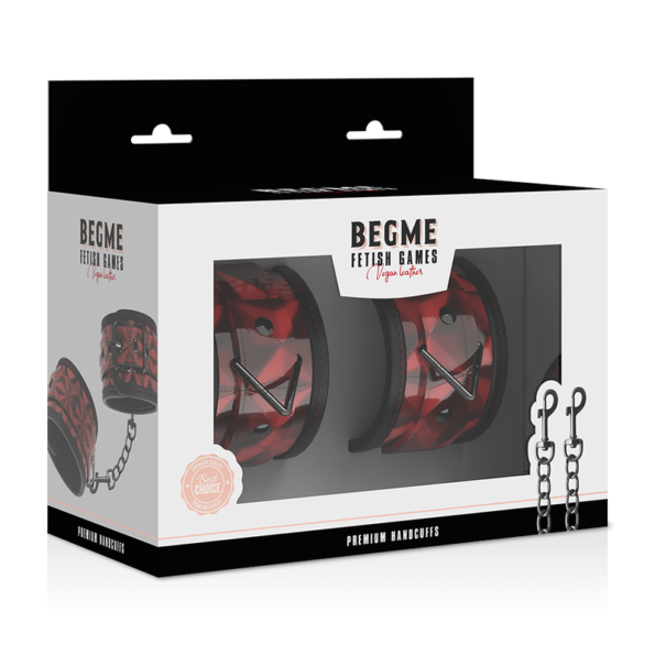 BEGME - MENOTTES PREMIUM ÉDITION ROUGE AVEC DOUBLURE EN NÉOPRÈNE-BEGME RED EDITION-sextoys-lingerie-bdsm-hygiène-sexshop