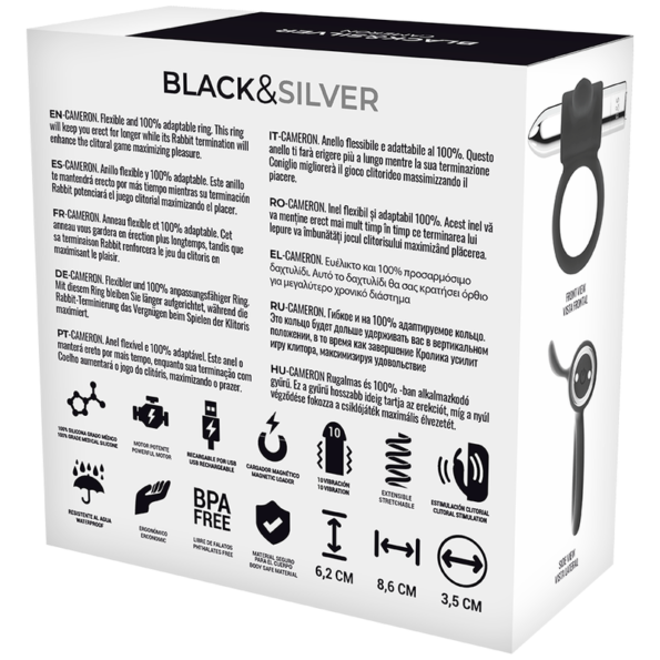 BLACK&SILVER - BAGUE RECHARGEABLE CAMERON ARGENT-BLACK&SILVER-sextoys-lingerie-bdsm-hygiène-sexshop