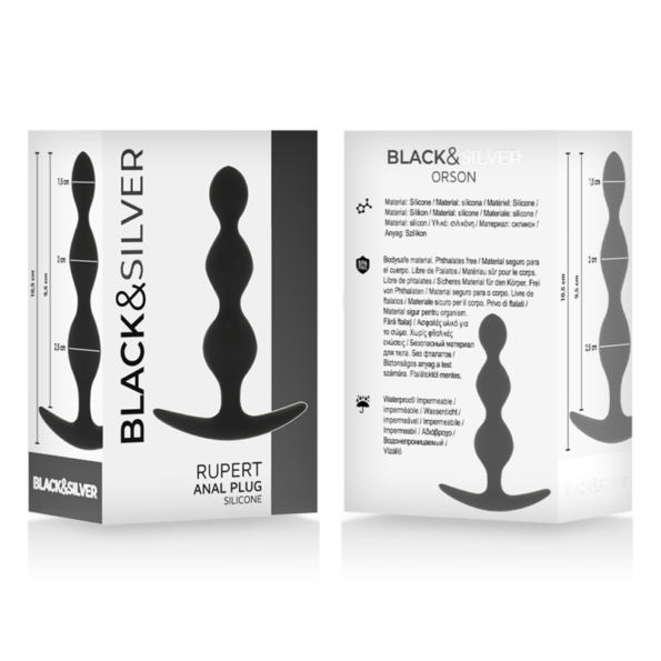 BLACK&SILVER - CHAÎNE À BILLES ANAL RUPERT 10 CM-BLACK&SILVER-sextoys-lingerie-bdsm-hygiène-sexshop