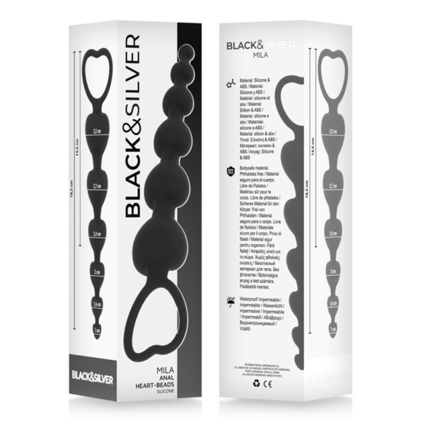 BLACK&SILVER - CHAÎNE DE COEURS ANAL MILA 18 CM-BLACK&SILVER-sextoys-lingerie-bdsm-hygiène-sexshop