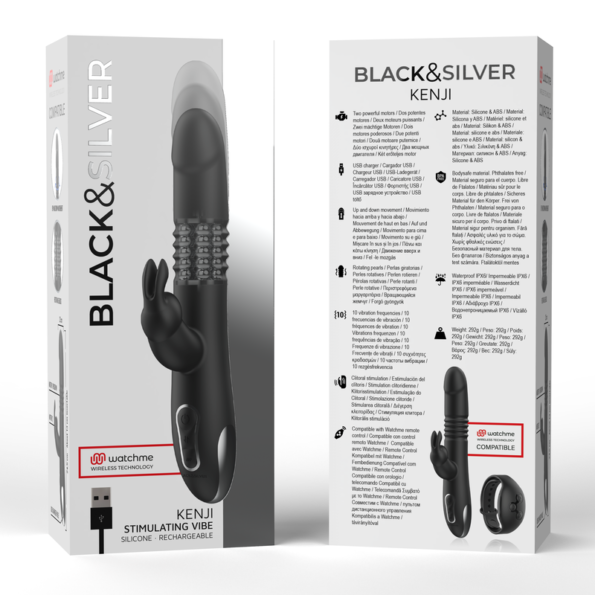 BLACK&SILVER - KENJI STIMULANT VIBE COMPATIBLE AVEC LA TECHNOLOGIE SANS FIL WATCHME-BLACK&SILVER-sextoys-lingerie-bdsm-hygiène-sexshop