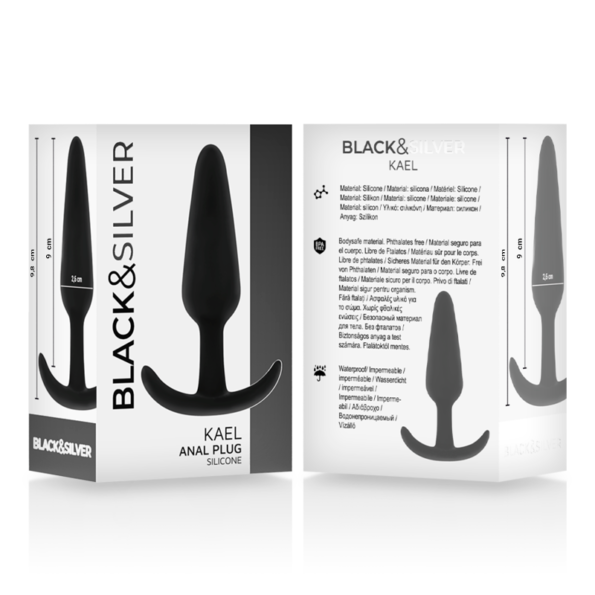 BLACK&SILVER - PLUG ANAL EN SILICONE KAEL AVEC POIGNÉE MOYENNE-BLACK&SILVER-sextoys-lingerie-bdsm-hygiène-sexshop