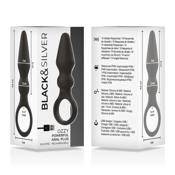 BLACK&SILVER - PUISSANT PLUG ANAL EN SILICONE OZZY-BLACK&SILVER-sextoys-lingerie-bdsm-hygiène-sexshop