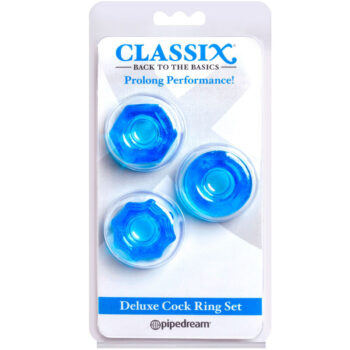 CLASSIX - LOT DE 3 ANNEAUX PÉNIS BLEU-CLASSIX-sextoys-lingerie-bdsm-hygiène-sexshop