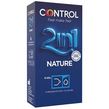CONTROL - DUO NATURA 2-1 CONSERVATEUR + GEL 6 UNITÉS-CONTROL CONDOMS-sextoys-lingerie-bdsm-hygiène-sexshop
