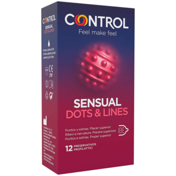 CONTROL - POINTS & LIGNES SENSUELLES POINTS ET VERGETURES 12 UNITÉS-CONTROL CONDOMS-sextoys-lingerie-bdsm-hygiène-sexshop