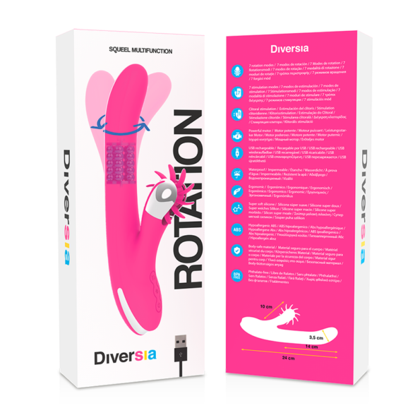 DIVERSIA - ROTATION LAPIN 24 CM-DIVERSIA-sextoys-lingerie-bdsm-hygiène-sexshop