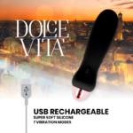 DOLCE VITA – VIBRATEUR RECHARGEABLE CINQ NOIR 7 VITESSES