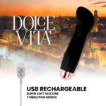 DOLCE VITA – VIBRATEUR RECHARGEABLE ONE NOIR 7 VITESSES
