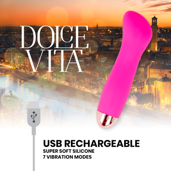 DOLCE VITA - VIBRATEUR RECHARGEABLE ONE ROSE 7 VITESSES-DOLCE VITA-sextoys-lingerie-bdsm-hygiène-sexshop