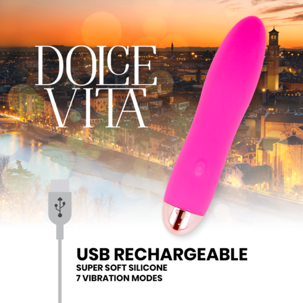 DOLCE VITA - VIBRATEUR RECHARGEABLE QUATRE ROSE 7 VITESSES-DOLCE VITA-sextoys-lingerie-bdsm-hygiène-sexshop