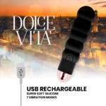 DOLCE VITA – VIBRATEUR RECHARGEABLE SIX NOIR 7 VITESSES
