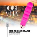 DOLCE VITA – VIBRATEUR RECHARGEABLE SIX ROSE 7 VITESSES