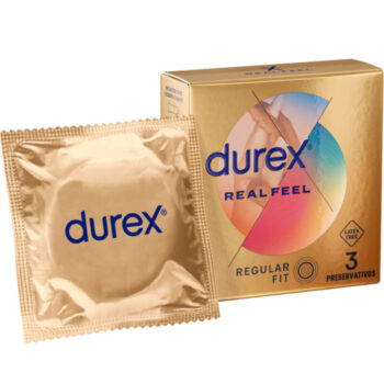 DUREX - PRÉSERVATIFS REAL FEEL 3 UNITÉS-DUREX CONDOMS-sextoys-lingerie-bdsm-hygiène-sexshop