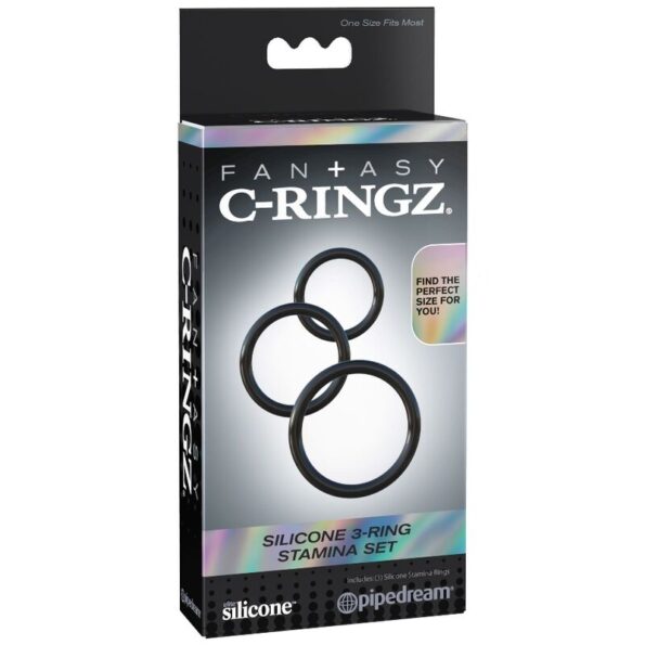 FANTASY C-RINGZ - SILICONE 3 ANNEAUX STAMINA SET-FANTASY C-RINGZ-sextoys-lingerie-bdsm-hygiène-sexshop