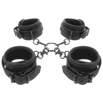 FETISH SUBMISSIVE - ENSEMBLE DE MENOTTES POUR MAINS ET CHEVILLES AVEC DOUBLURE EN NOPRÈNE-FETISH SUBMISSIVE BONDAGE-sextoys-lingerie-bdsm-hygiène-sexshop