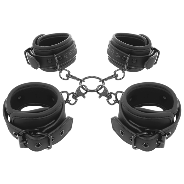 FETISH SUBMISSIVE - ENSEMBLE DE MENOTTES POUR MAINS ET CHEVILLES AVEC DOUBLURE EN NOPRÈNE-FETISH SUBMISSIVE BONDAGE-sextoys-lingerie-bdsm-hygiène-sexshop