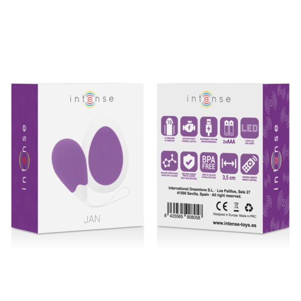 INTENSE - OEUF VIBRANT TÉLÉCOMMANDE JAN LILAS-INTENSE COUPLES TOYS-sextoys-lingerie-bdsm-hygiène-sexshop