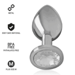 INTENSE – PLUG ANAL EN MÉTAL ALUMINIUM AVEC CRISTAL DARGENT TAILLE M