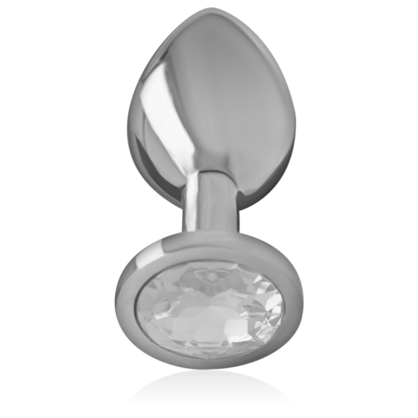 INTENSE - PLUG ANAL EN MÉTAL ALUMINIUM AVEC CRISTAL DARGENT TAILLE M-INTENSE ANAL TOYS-sextoys-lingerie-bdsm-hygiène-sexshop