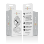 INTENSE – PLUG ANAL EN MÉTAL ALUMINIUM AVEC CRISTAL DARGENT TAILLE M