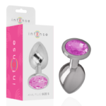 INTENSE – PLUG ANAL EN MÉTAL ALUMINIUM AVEC CRISTAL ROSE TAILLE S