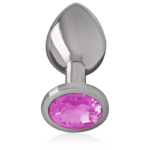 INTENSE – PLUG ANAL EN MÉTAL ALUMINIUM AVEC CRISTAL ROSE TAILLE S