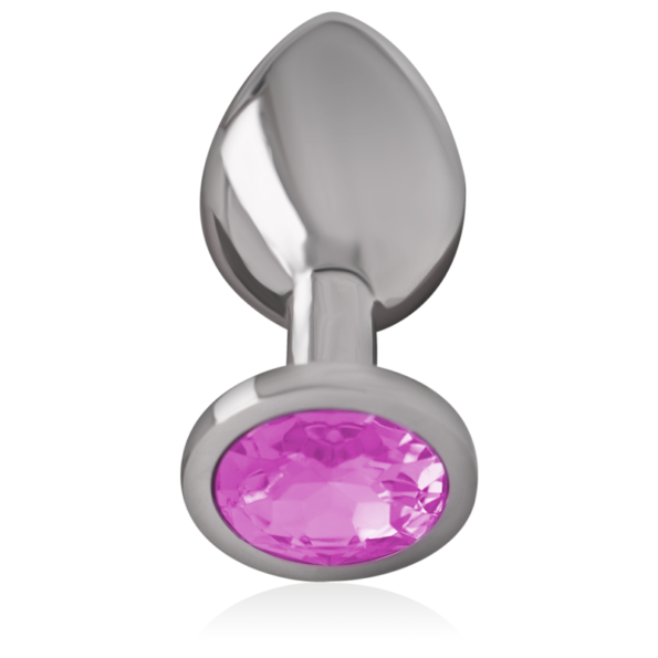 INTENSE - PLUG ANAL EN MÉTAL ALUMINIUM AVEC CRISTAL ROSE TAILLE S-INTENSE ANAL TOYS-sextoys-lingerie-bdsm-hygiène-sexshop