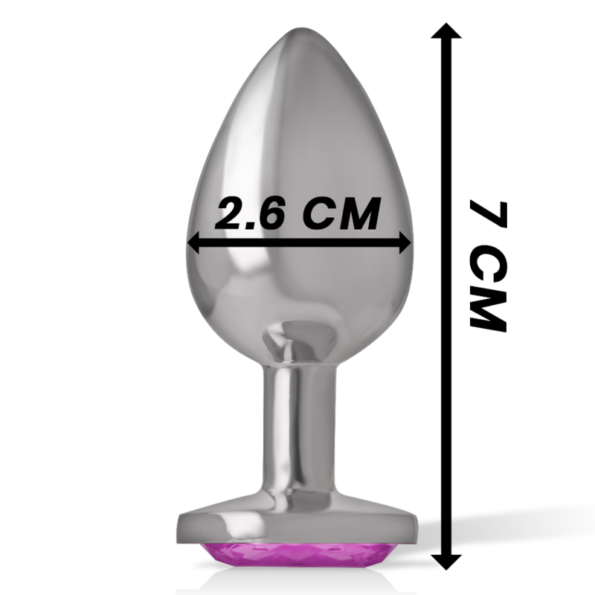 INTENSE - PLUG ANAL EN MÉTAL ALUMINIUM AVEC CRISTAL ROSE TAILLE S-INTENSE ANAL TOYS-sextoys-lingerie-bdsm-hygiène-sexshop