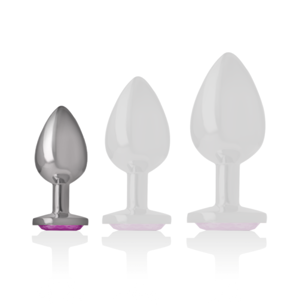 INTENSE - PLUG ANAL EN MÉTAL ALUMINIUM AVEC CRISTAL ROSE TAILLE S-INTENSE ANAL TOYS-sextoys-lingerie-bdsm-hygiène-sexshop