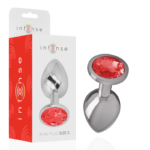 INTENSE – PLUG ANAL EN MÉTAL ALUMINIUM AVEC CRISTAL ROUGE TAILLE S