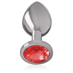 INTENSE – PLUG ANAL EN MÉTAL ALUMINIUM AVEC CRISTAL ROUGE TAILLE S