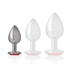 INTENSE – PLUG ANAL EN MÉTAL ALUMINIUM AVEC CRISTAL ROUGE TAILLE S