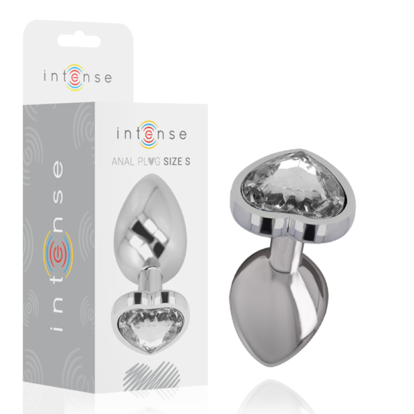 INTENSE - PLUG ANAL EN MÉTAL ALUMINIUM COEUR BLANC TAILLE S-INTENSE ANAL TOYS-sextoys-lingerie-bdsm-hygiène-sexshop