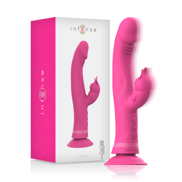 INTENSE - VIBRATEUR JULIO RABBIT SILICONE ROSE-INTENSE FUN-sextoys-lingerie-bdsm-hygiène-sexshop