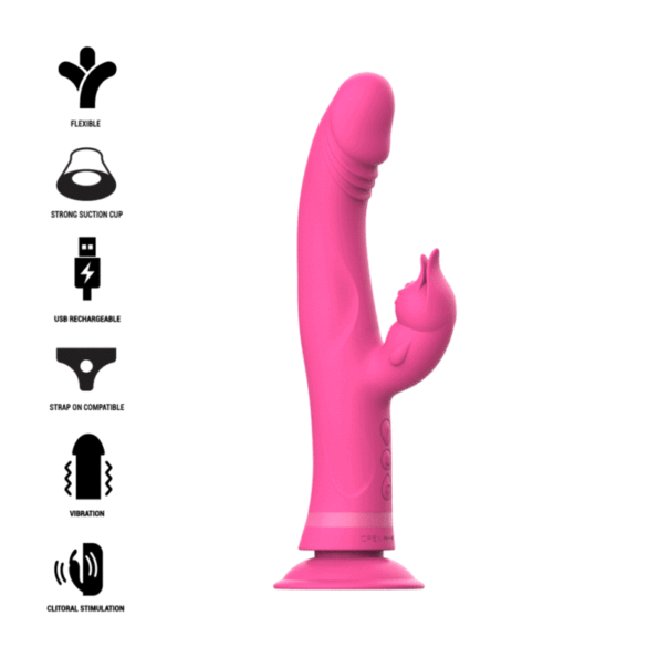 INTENSE - VIBRATEUR JULIO RABBIT SILICONE ROSE-INTENSE FUN-sextoys-lingerie-bdsm-hygiène-sexshop