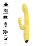 INTENSE - VIBRATEUR MULTIFONCTION TOKY UP & DOWN AVEC STIMULATEUR CLITORAL JAUNE-INTENSE-sextoys-lingerie-bdsm-hygiène-sexshop