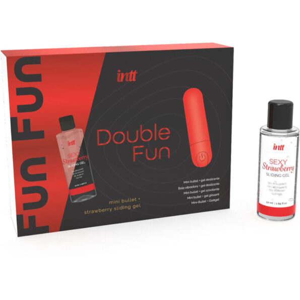 INTT RELEASES - KIT DOUBLE FUN AVEC BULLET VIBRANT ET GEL DE MASSAGE À LA FRAISE-INTT RELEASES-sextoys-lingerie-bdsm-hygiène-sexshop