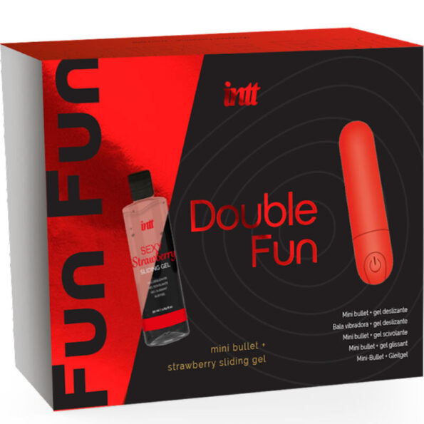 INTT RELEASES - KIT DOUBLE FUN AVEC BULLET VIBRANT ET GEL DE MASSAGE À LA FRAISE-INTT RELEASES-sextoys-lingerie-bdsm-hygiène-sexshop