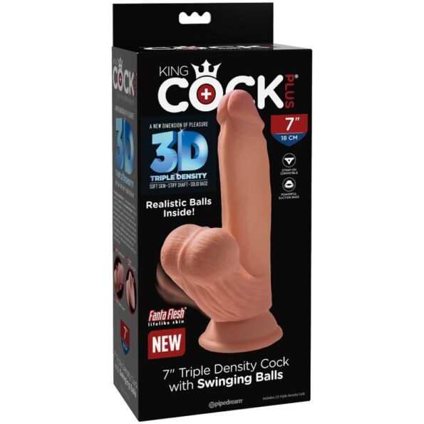 KING COCK - BALLES GODE 3D PLUS 15.2 CM-KING COCK PLUS-sextoys-lingerie-bdsm-hygiène-sexshop
