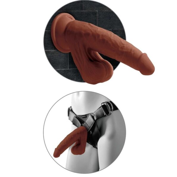 KING COCK - BALLES GODE 3D PLUS 24.5 CM MARRON-KING COCK PLUS-sextoys-lingerie-bdsm-hygiène-sexshop