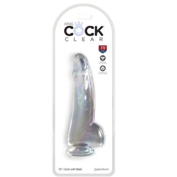 KING COCK - CLEAR GODE AVEC TESTICULES 15.2 CM TRANSPARENT-KING COCK-sextoys-lingerie-bdsm-hygiène-sexshop